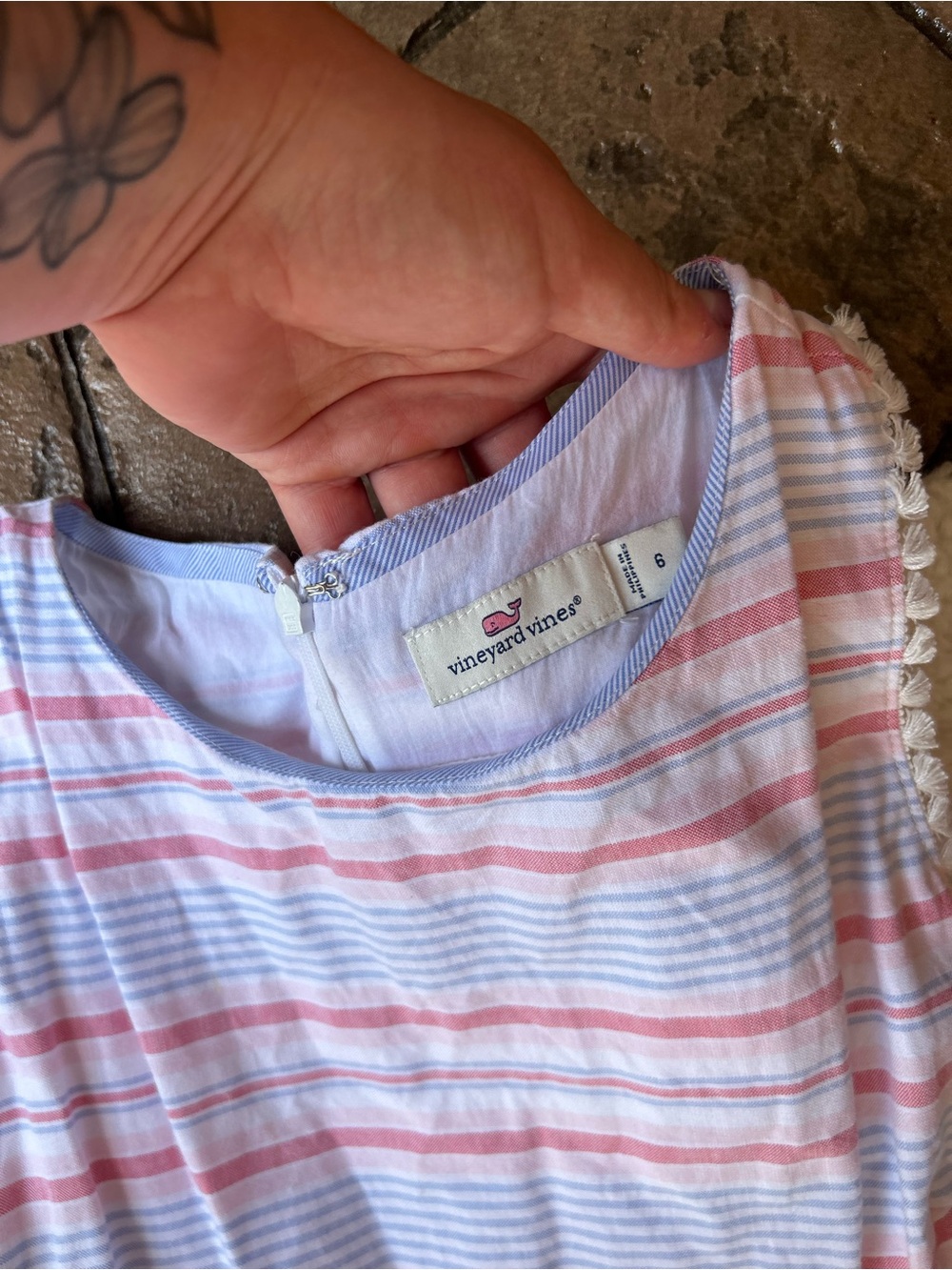 Vineyard Vines Abacos Pastel Stripe TaseWhite Jumpsuit - Picture 4 of 8